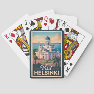 Helsinki Finland Kathedraal Reis Kunst Vintage Pokerkaarten