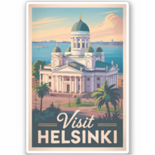 Helsinki Finland Kathedraal Reis Kunst Vintage Sticker