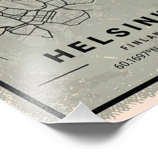 Helsinki finland map print poster canvas (Coin)