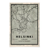 Helsinki finland map print poster canvas (Devant)
