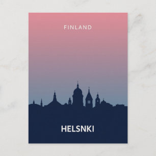 Helsinki Finland Minimalistische Zonsondergang Briefkaart