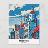 Helsinki Finland Retro Kunstwerk Reizen Briefkaart (Voorkant)