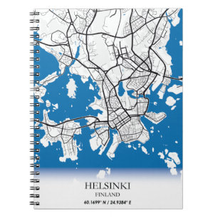 Helsinki Finland: Stadskaartcoördinaten reisboek Notitieboek