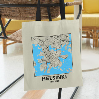 Helsinki, Finland Stadsplattegrond Boodschappentas Tote Bag