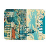 Helsinki Finland Travel Art Vintage Magneet (Horizontaal)