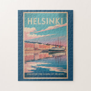 Helsinki Finland Waterfront Reis Kunst Vintage Legpuzzel