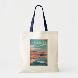 Helsinki Finland Waterfront Reis Kunst Vintage Tote Bag