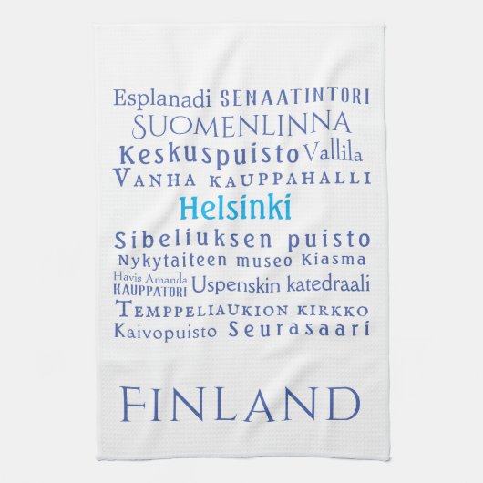 Helsinki Landmarks Kitchen Towel Theedoek (Verticaal)