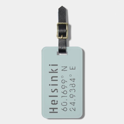 Helsinki Latitude Longitude Bagagelabel (Voorkant verticaal)