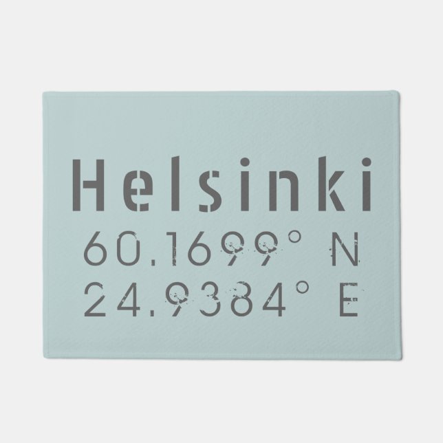 Helsinki Latitude Longitude Deurmat (Voorkant)