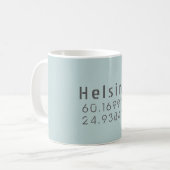Helsinki Latitude Longitude Koffiemok (Voorkant links)