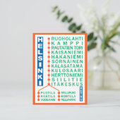 Helsinki Metro Stations briefkaart (Staand voorkant)
