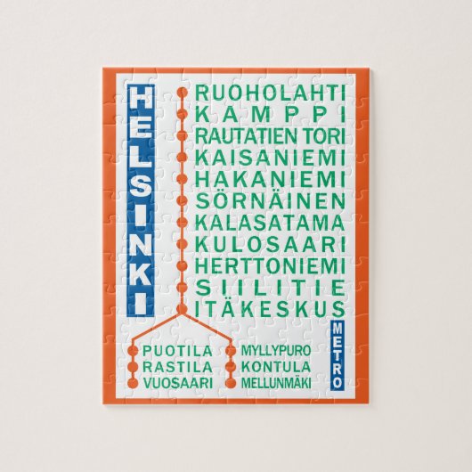 Helsinki Metro Stations puzzel (Verticaal)