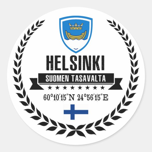 Helsinki Ronde Sticker (Voorkant)
