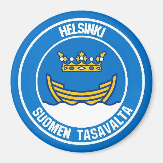 Helsinki Round Emblem Magneet (Voorkant)