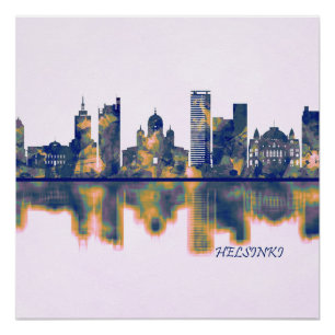 Helsinki Skyline Perfect Poster