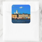 Helsinki Skyline Vierkante Sticker (Tas)