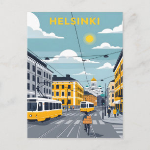 Helsinki Tram – Stedelijk landschap van Finland Briefkaart