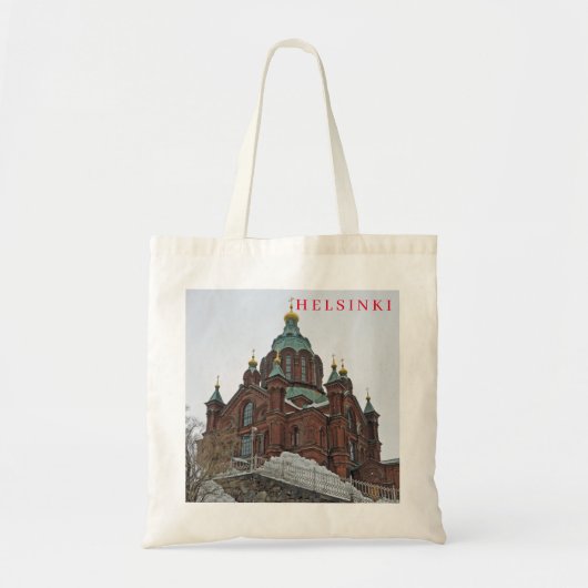 Helsinki Uspenski Cathedral uitzicht canvas tas (Voorkant)