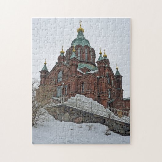 Helsinki Uspenski kathedraal in de winter puzzel Legpuzzel (Verticaal)