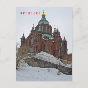 Helsinki Uspenski-kathedraal zicht op ansichtkaart Briefkaart