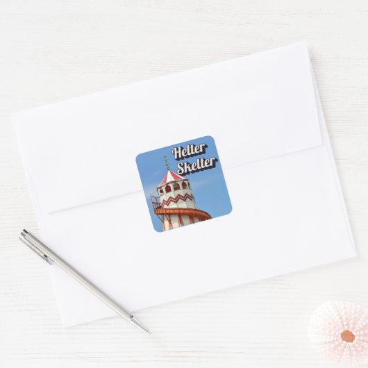 Helter Skelter Vierkante Sticker (Envelop)