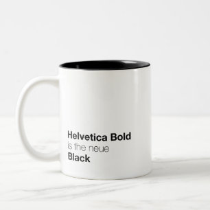 Helvetica Bold is de nieuwe zwarte Tweekleurige Koffiemok