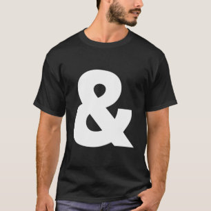 Helvetica Display Zwart Wit Cursief Ampersand Log T-shirt