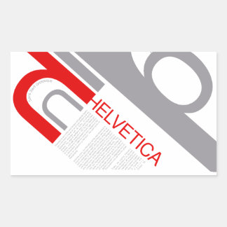 Helvetica Typography | Design Rechthoekige Sticker