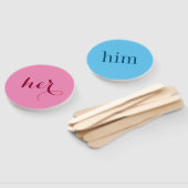 Hem of haar? Bruid bruidegom douche spel peddels Handwaaier (Niet-gemonteerd)