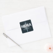 HEMA Medieval Sword Emblem – Blue Graffiti Style Vierkante Sticker (Envelop)