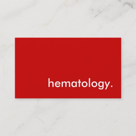 hematologie. visitekaartje (Voorkant)