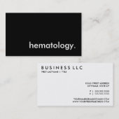 hematologie. visitekaartje (Voorkant / Achterkant)