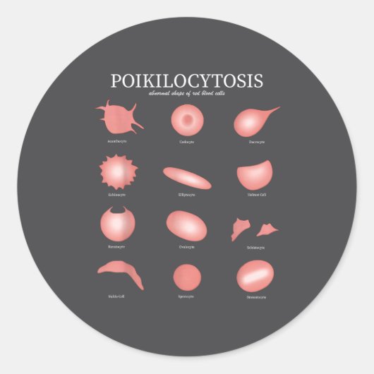 Hematology Red Blood Cell Laboratory Science Hemat Ronde Sticker (Voorkant)