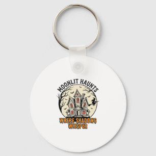 Hemd met Geest Maantje Vintage Gravure Spookhuis Sleutelhanger