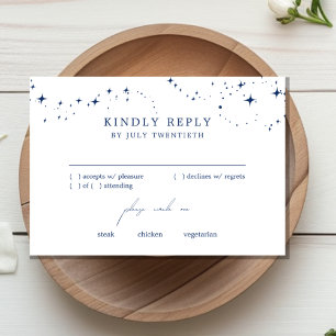 Hemel Elegante Trouw Witte RSVP-reactiekaart RSVP Kaartje