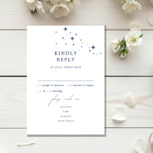 Hemel Elegante Trouwmenu RSVP-reactiekaart RSVP Kaartje