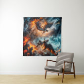 Hemel en hel confrontatie epische scène wandkleed (In Situ (horizontaal))