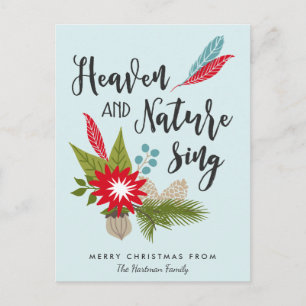 Hemel en Natuur zingen kerst-Briefkaart Feestdagenkaart