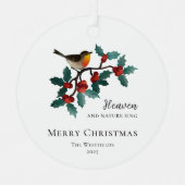 Hemel en Natuur zingen vogeltje tijdens Holly Chri Metalen Ornament (Voorkant)