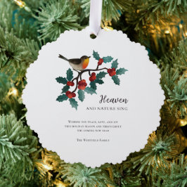 Hemel en Natuur zingen wintervogel Holly Christmas Ornament Kaart