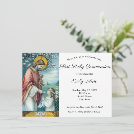 Hemel in onze eerste gemeenschap kaart (Staand voorkant)