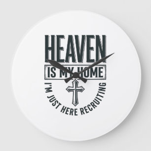 Hemel Is Mijn Thuis Christelijk Wervings T-Shirt O Grote Klok