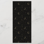 Hemel Mysterieus Zwart En Gouden Trouwdiner Menu (Achterkant)