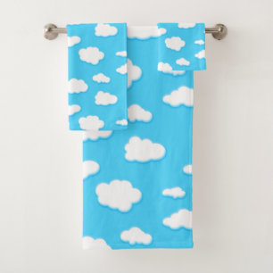 Hemel van blauwe en pluizige witte wolken - badhan bad handdoek