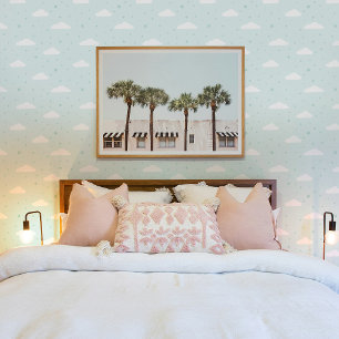 Hemel vol zachte wolken en sterren behang