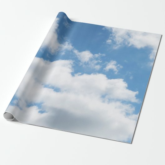 hemel, weer, natuur, wit, blauw, wolk, zonlicht cadeaupapier (Uitgerold)