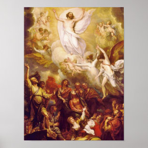 Hemelbeeld van Christus met Angels Poster