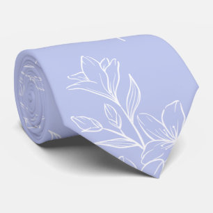 Hemelblauwe boho retro florale bloemen patroon ele stropdas