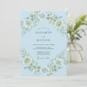 Hemelblauwe Elegante Bruidsbloem Kaart (Staand voorkant)